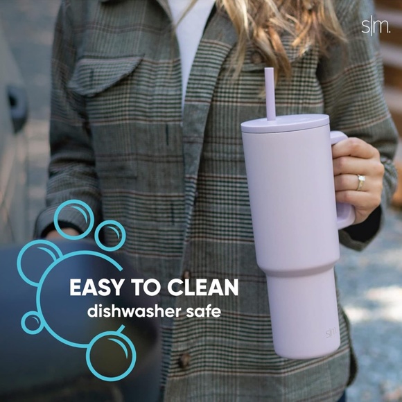 New Mauve Simple Modern 40 oz Insulated Stainless Steel Tumbler with Straw, L - Picture 6 of 8